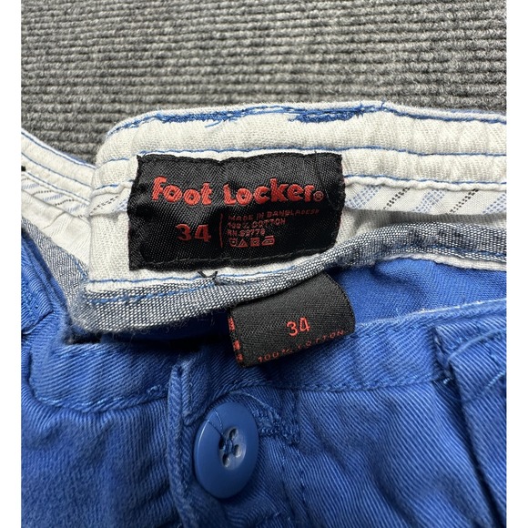 Foot Locker Shorts Mens 34 Blue Cargo Cotton Utility Knee Length Pockets - Picture 4 of 10